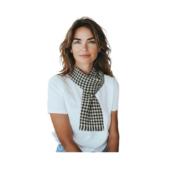 Time And Tru Black Stripe Houndstooth Blanket Wrap - Picture 10 of 10